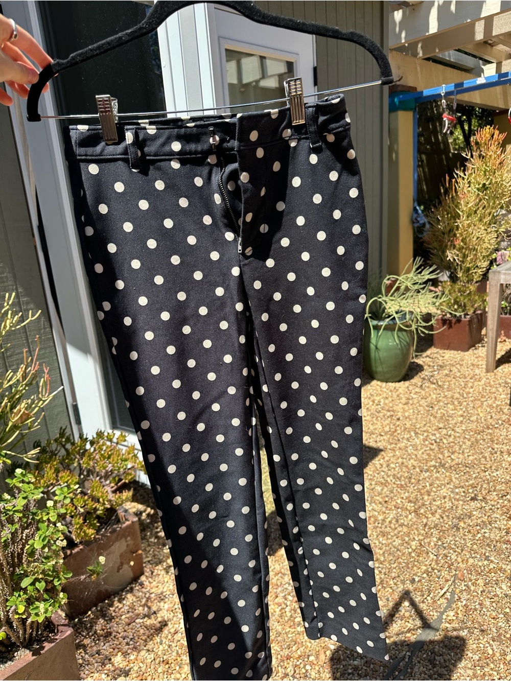 Free People Black Polka Dot Kids Casual Pants